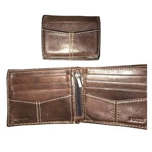 Men’s Fossil Tri-fold wallet brown leather